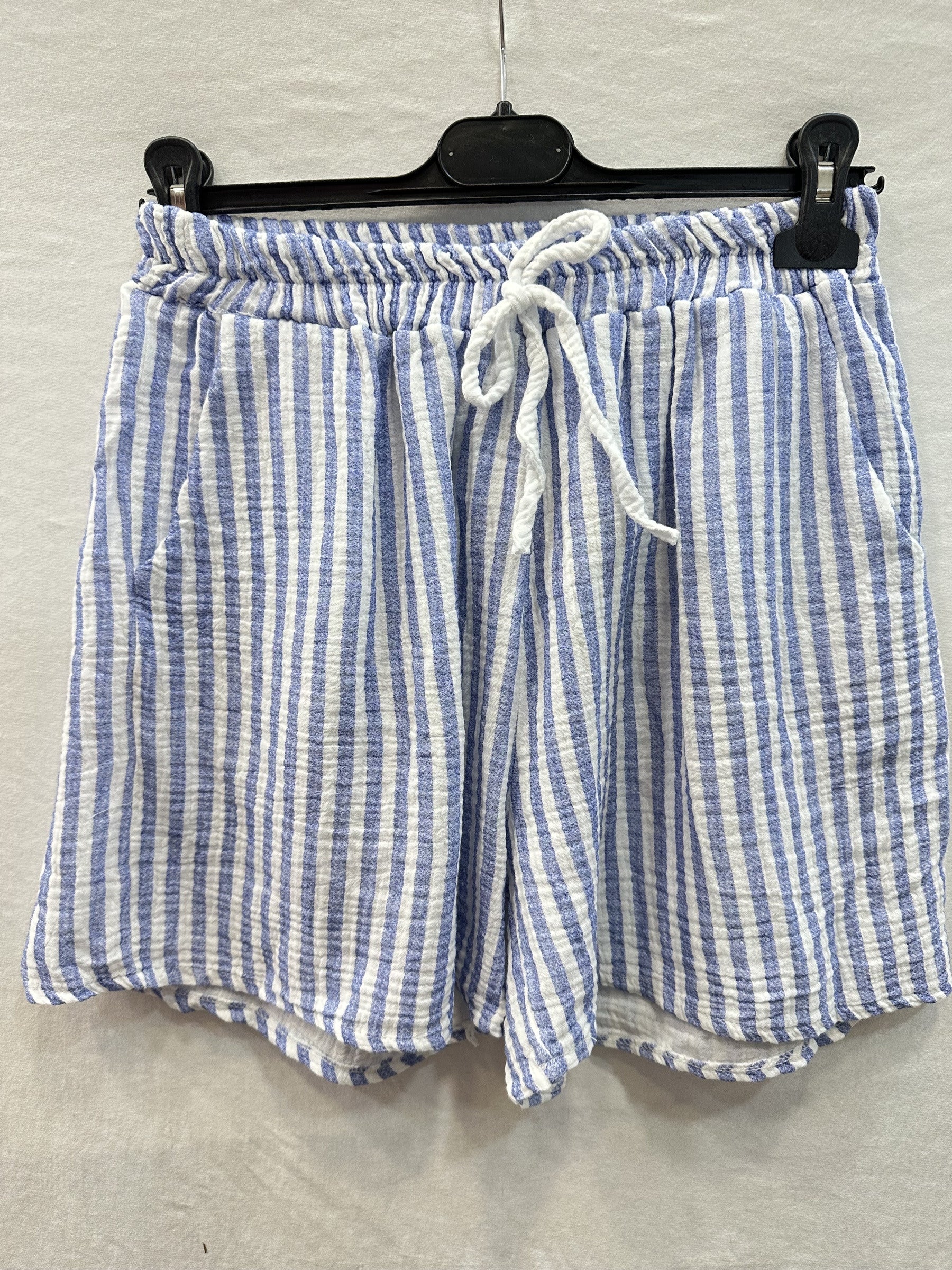 Palm Embroidered Pocket Shorts Blue