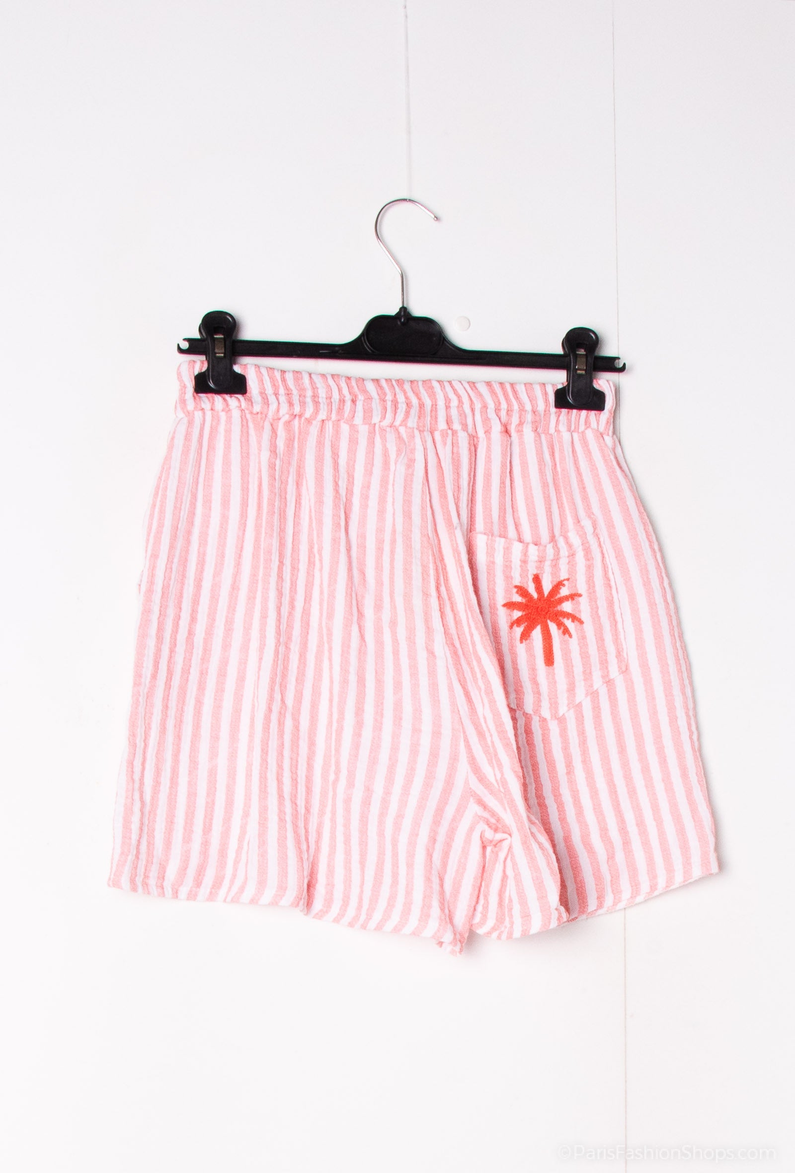 Palm Embroidered Pocket Shorts Coral