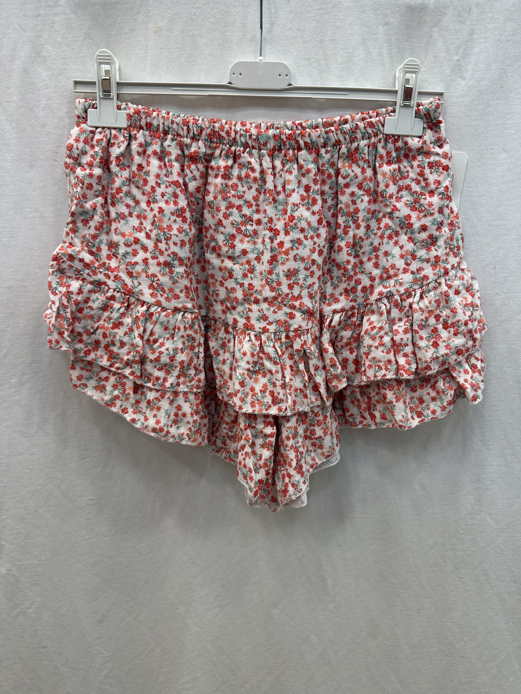 Floral Ruffle Culotte Shorts Coral