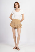 Ruffled Lace Panty Shorts Camel