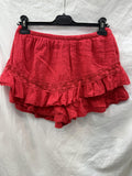 Ruffled Lace Panty Shorts Red