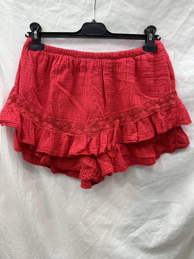 Ruffled Lace Panty Shorts Red