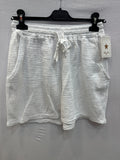 Cotton Gauze Shorts with Pockets White