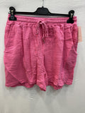 Cotton Gauze Shorts with Pockets Fuchsia