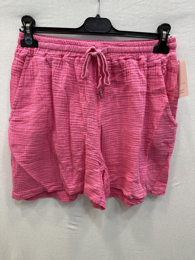 Cotton Gauze Shorts with Pockets Fuchsia