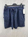 Cotton Gauze Shorts with Pockets Navy