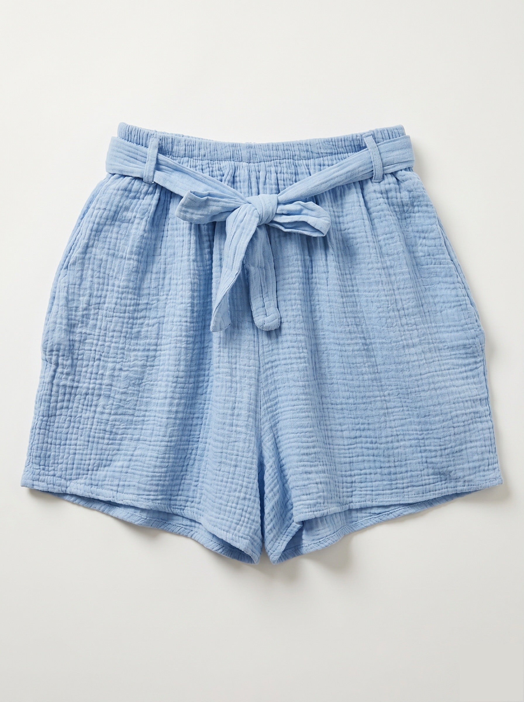 Cotton Gauze Shorts Sky Blue