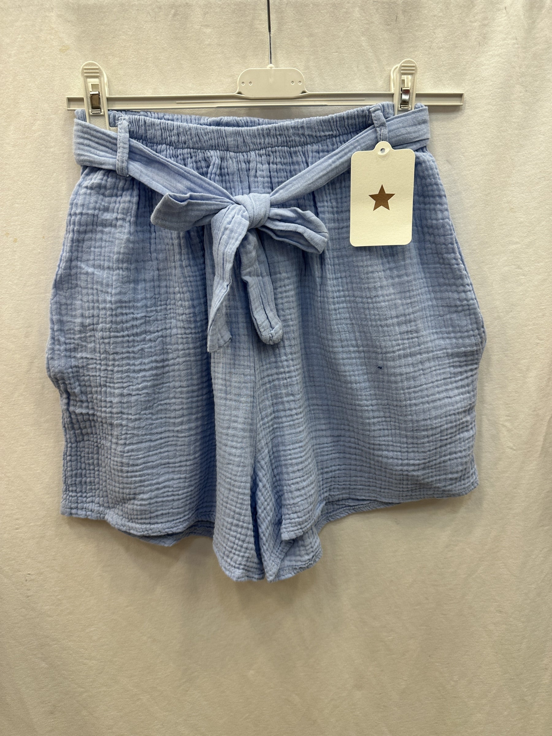 Cotton Gauze Shorts Sky Blue