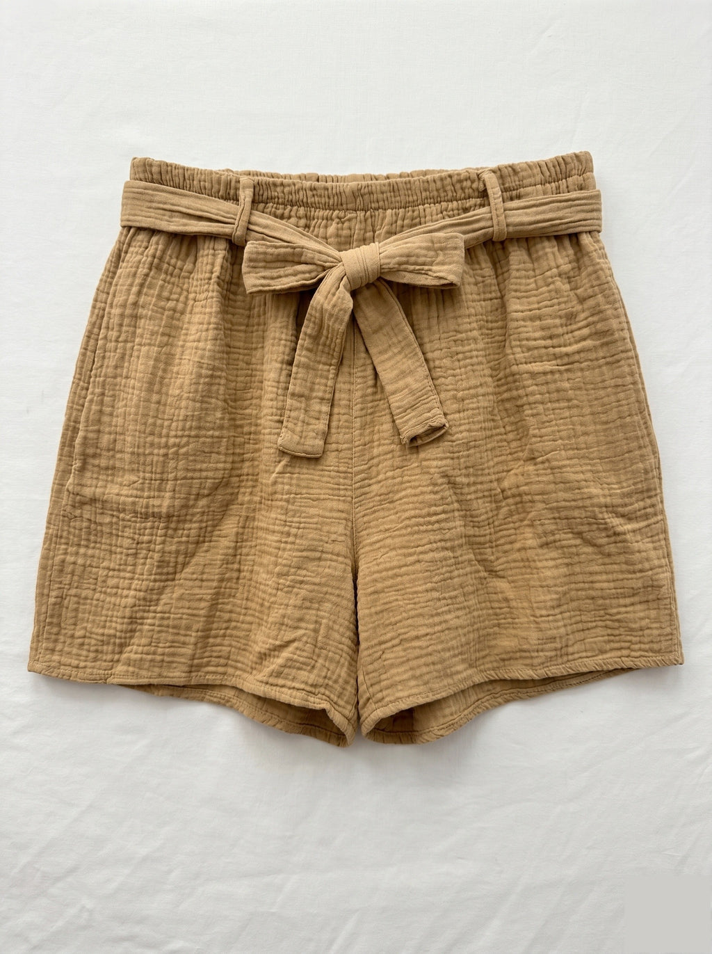Cotton Gauze Shorts Camel