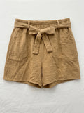 Cotton Gauze Shorts Camel