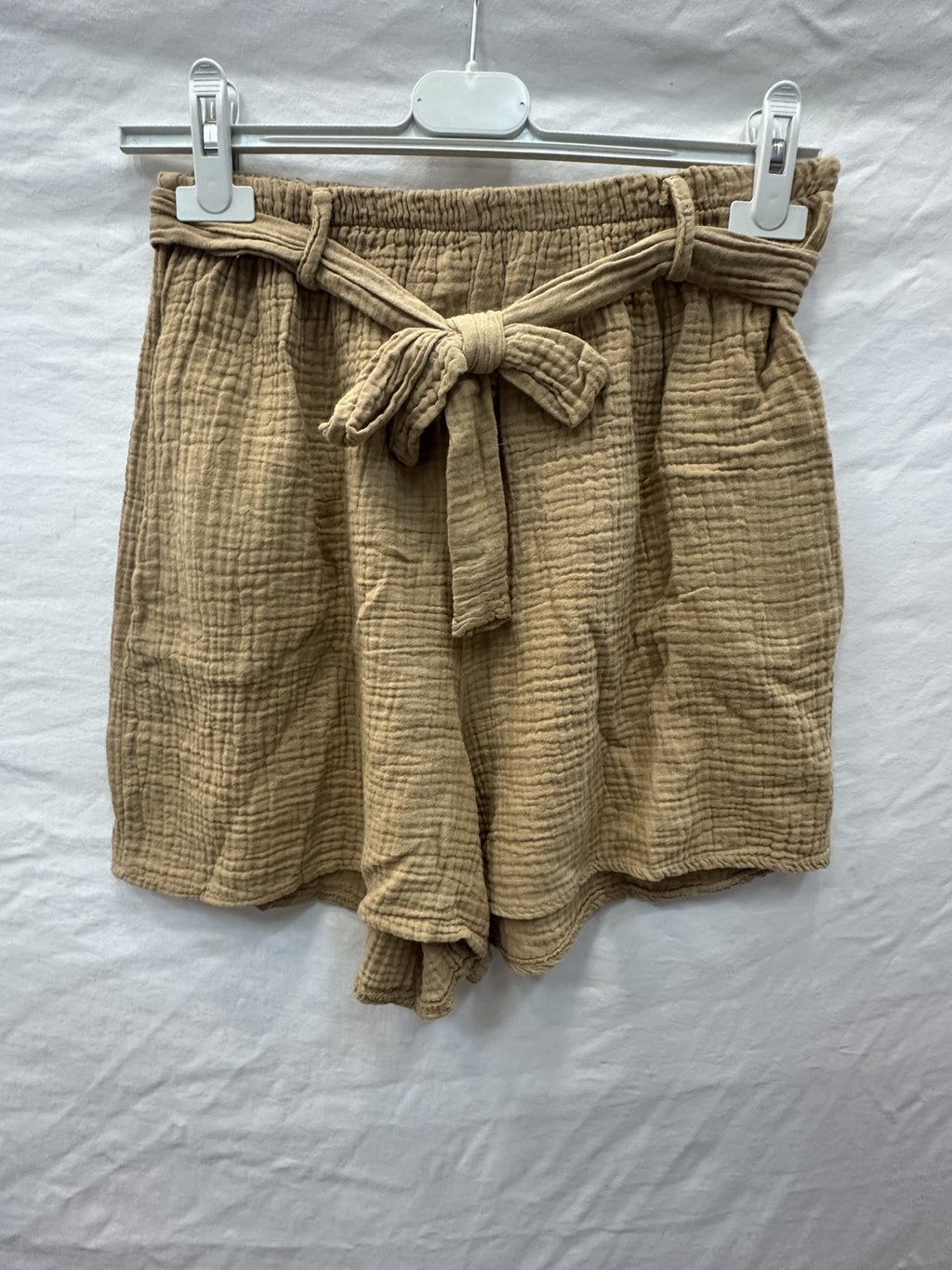 Cotton Gauze Shorts Camel
