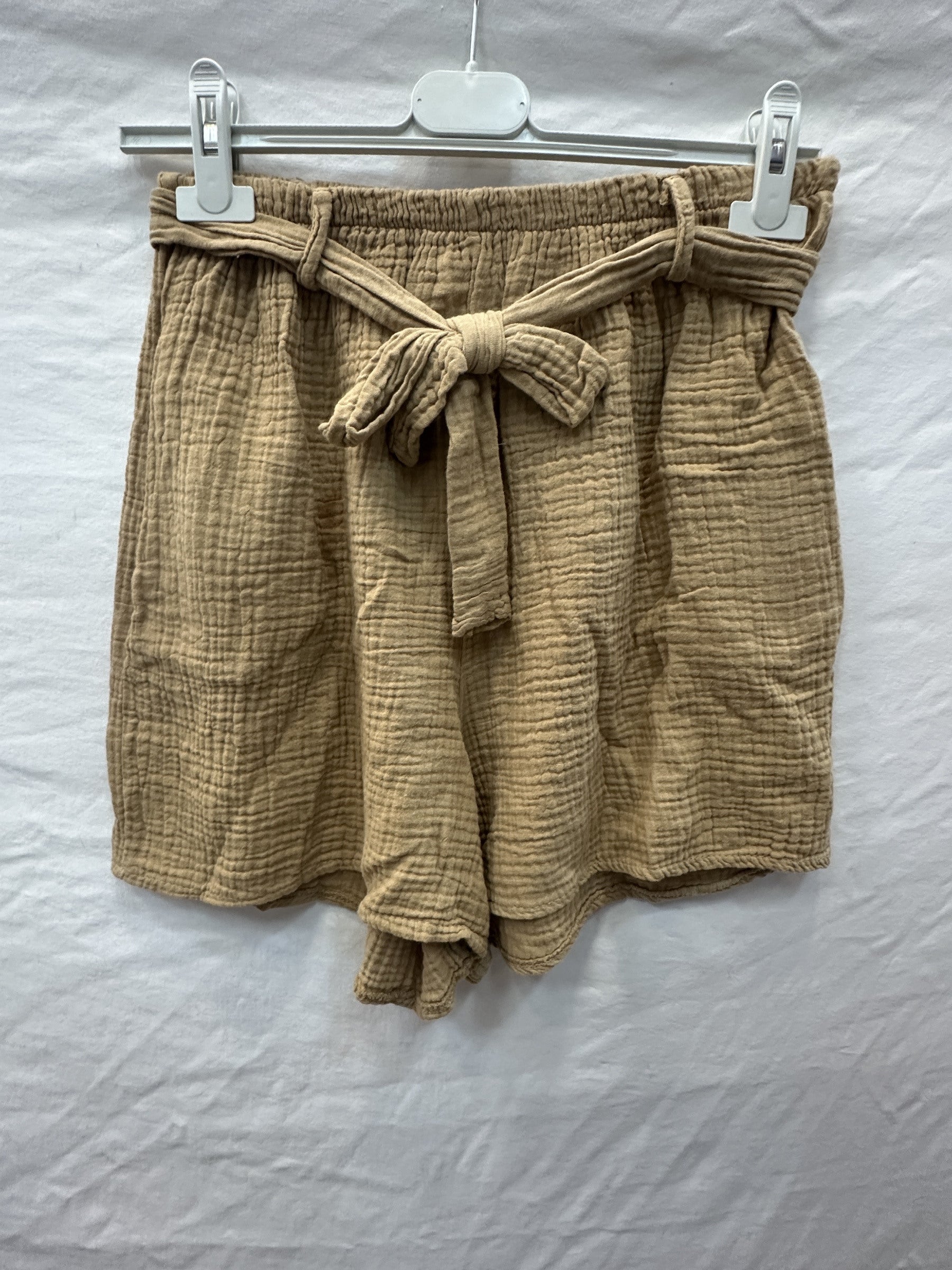 Cotton Gauze Shorts Camel