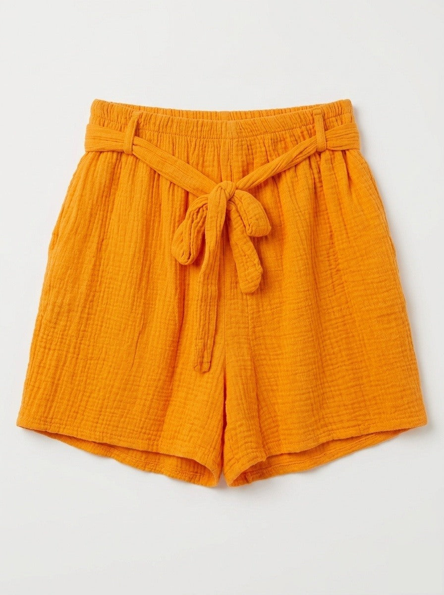 Cotton Gauze Shorts Orange