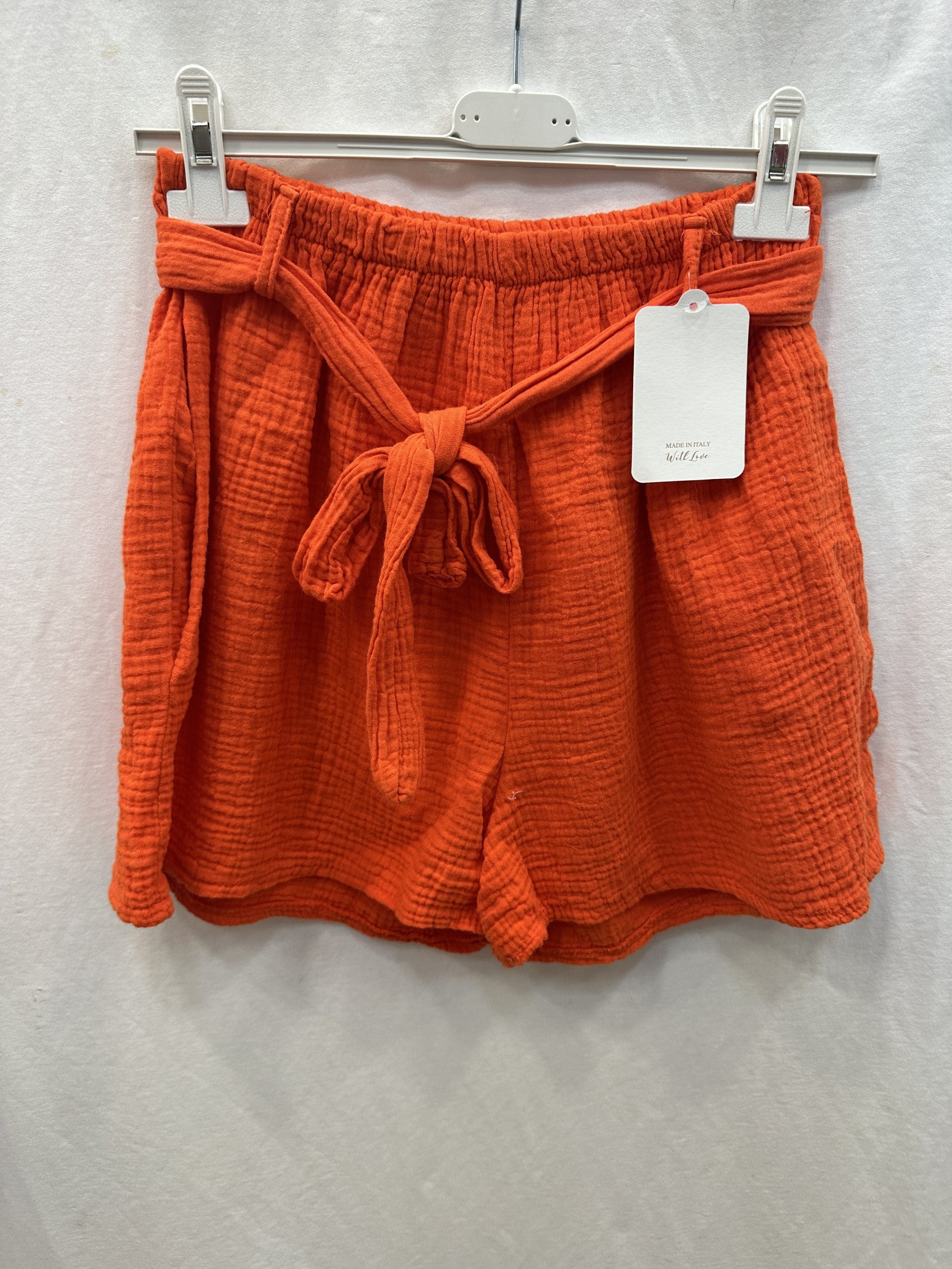 Cotton Gauze Shorts Orange Red