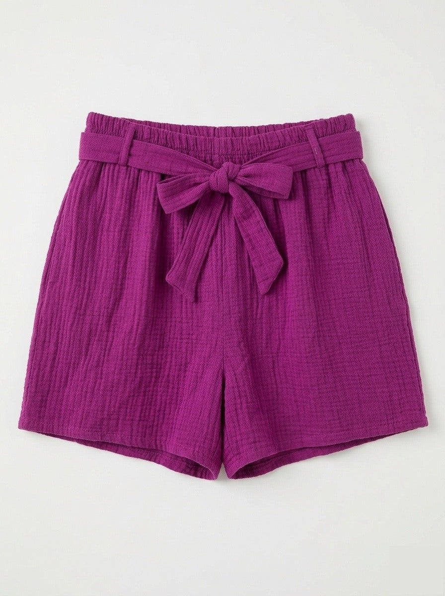 Cotton Gauze Shorts Purple
