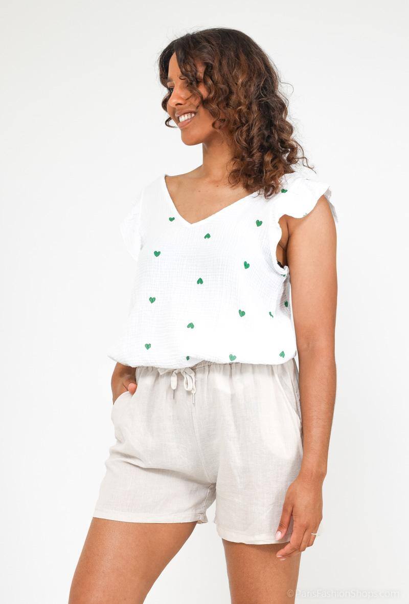 Linen/Cotton Shorts Beige