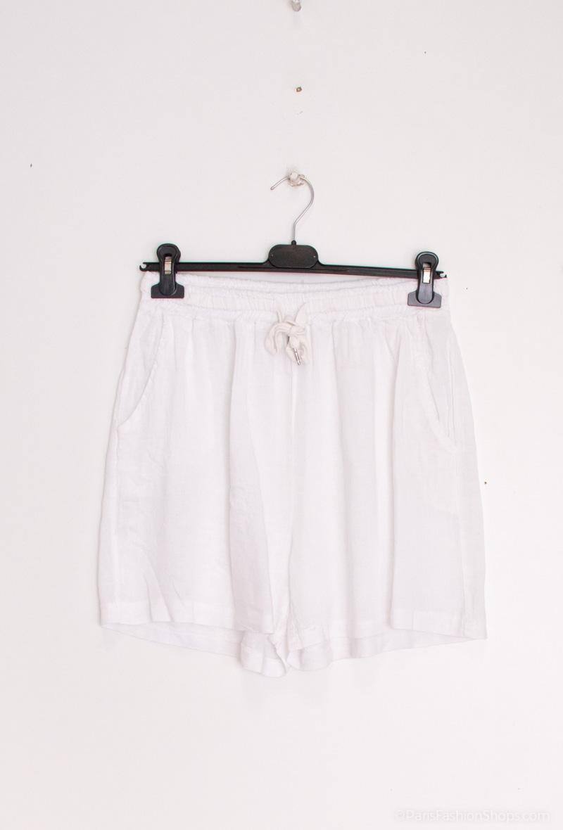 Linen/Cotton Shorts White