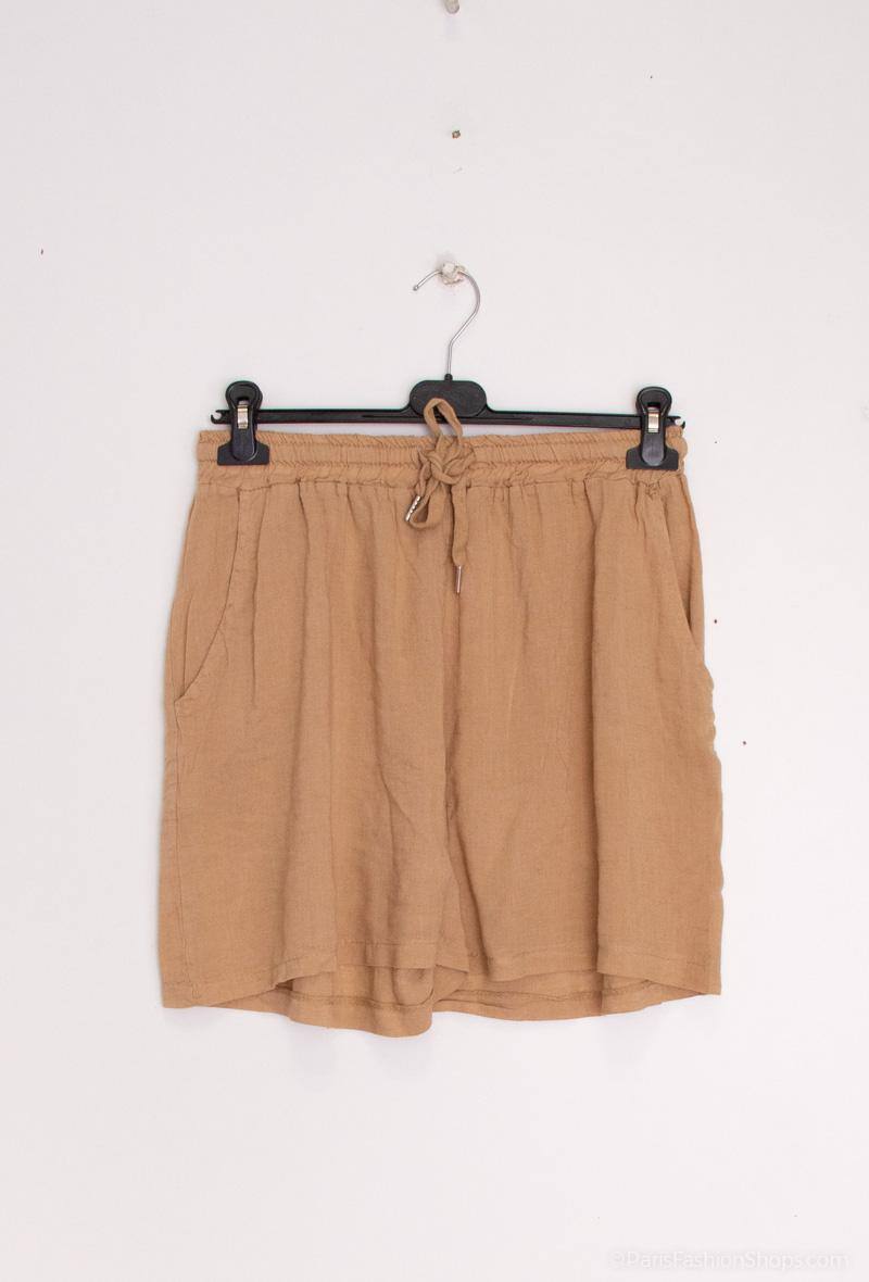Linen/Cotton Shorts Camel