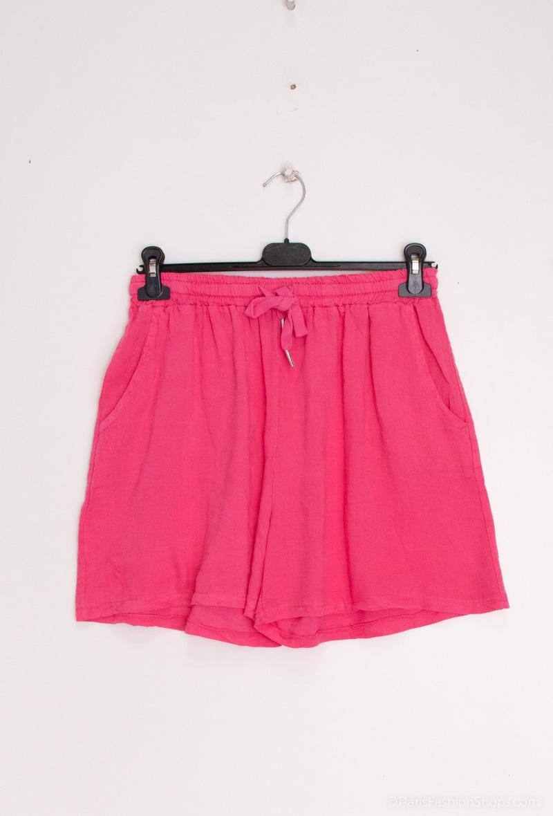 Linen/Cotton Shorts Fuchsia