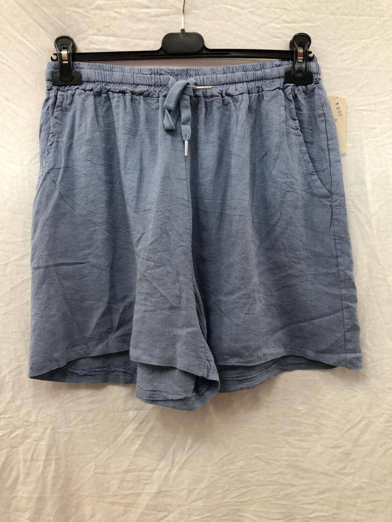 Linen/Cotton Shorts Jeans Blue