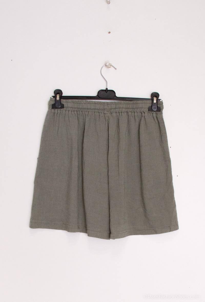 Linen/Cotton Shorts Khaki