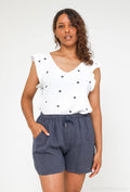 Linen/Cotton Shorts Navy