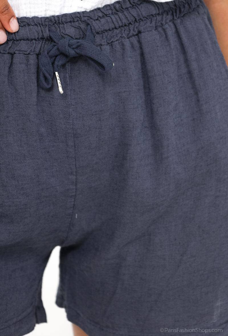 Linen/Cotton Shorts Navy