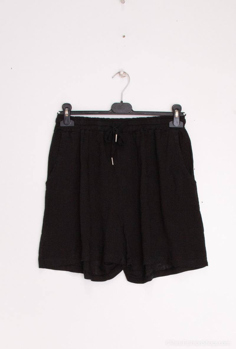 Linen/Cotton Shorts Black