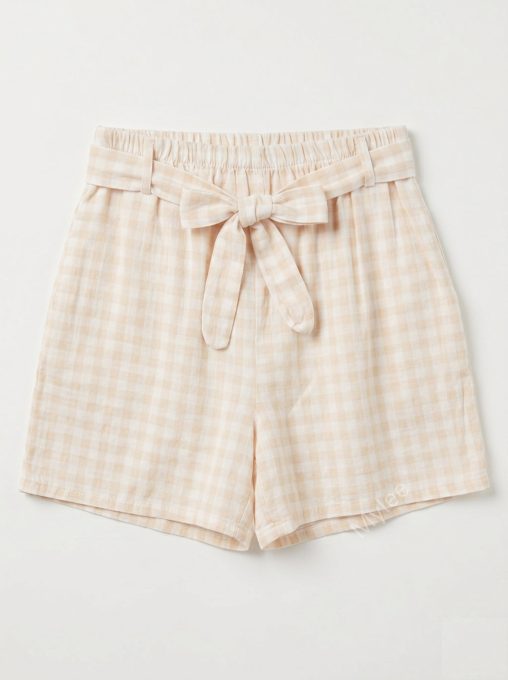 Printed Cotton Gauze Shorts Beige