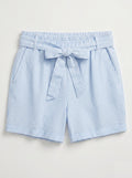 Printed Cotton Gauze Shorts Light Blue