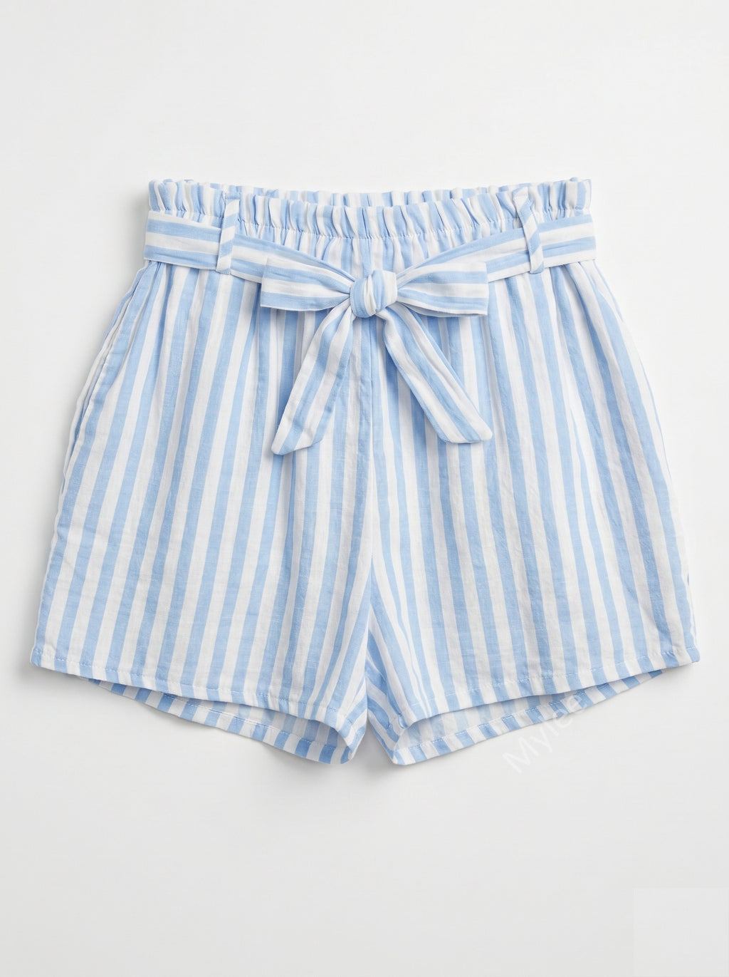 Printed Cotton Gauze Shorts Cyan