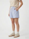 Daisies Fleece Shorts Sky Blue