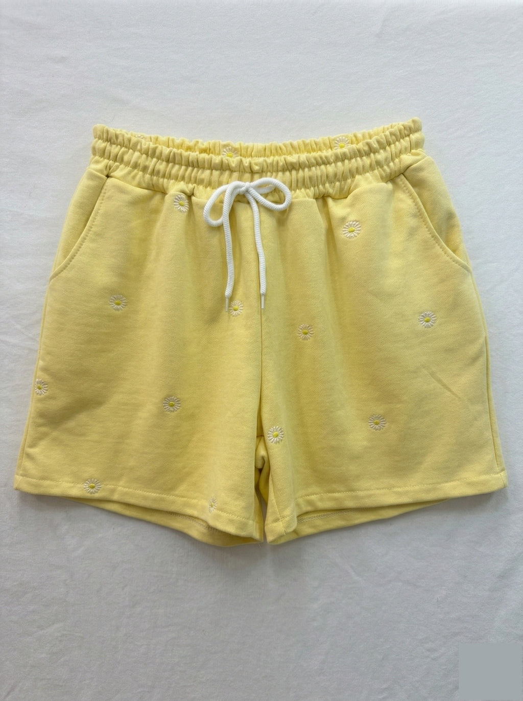 Daisies Fleece Shorts Yellow
