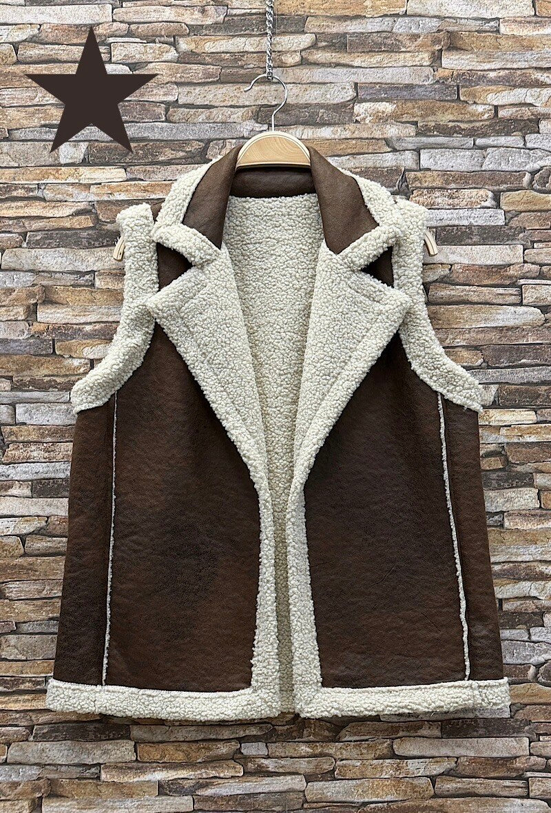 ES19 Dark Brown Sleeveless Coat