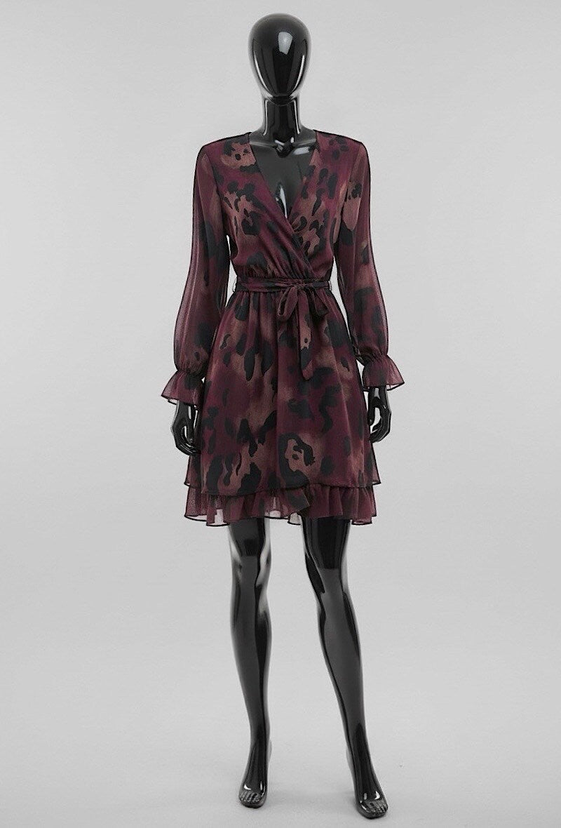 ES1 Burgundy Wrap Dress