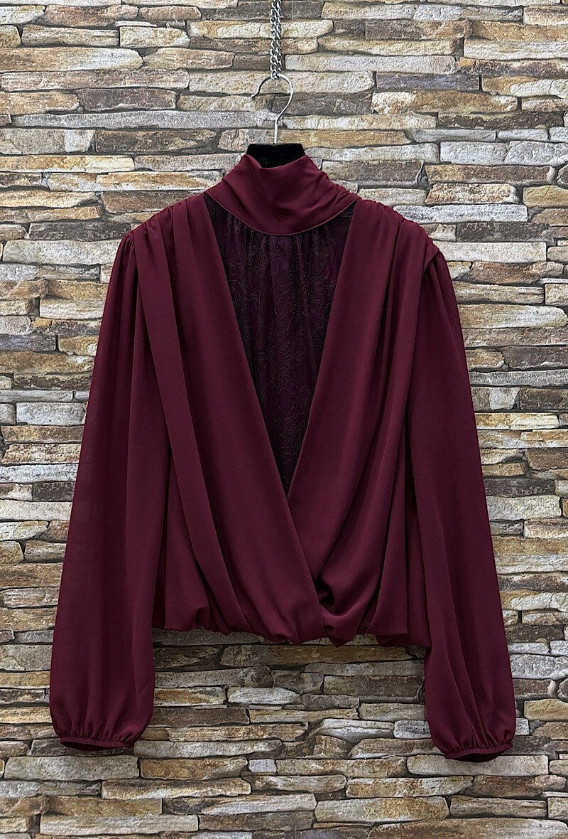 ES7 Burgundy Lace Blouse