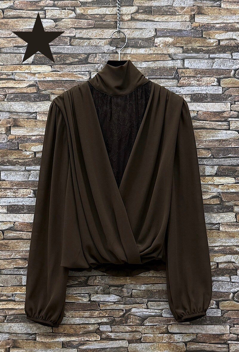 ES8 Dark Brown Lace Blouse
