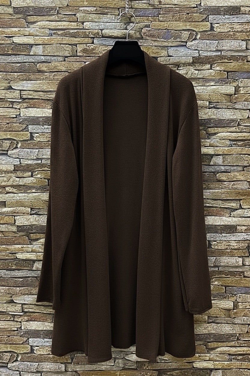 ES13 Dark Brown Longline Cardigan