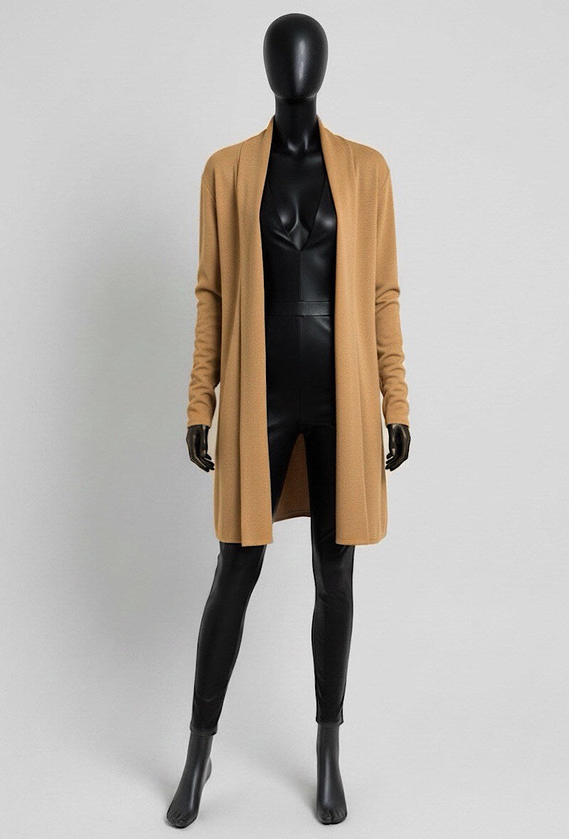 ES15 Caramel Longline Cardigan