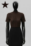 ES32 Dark Brown Lace Top