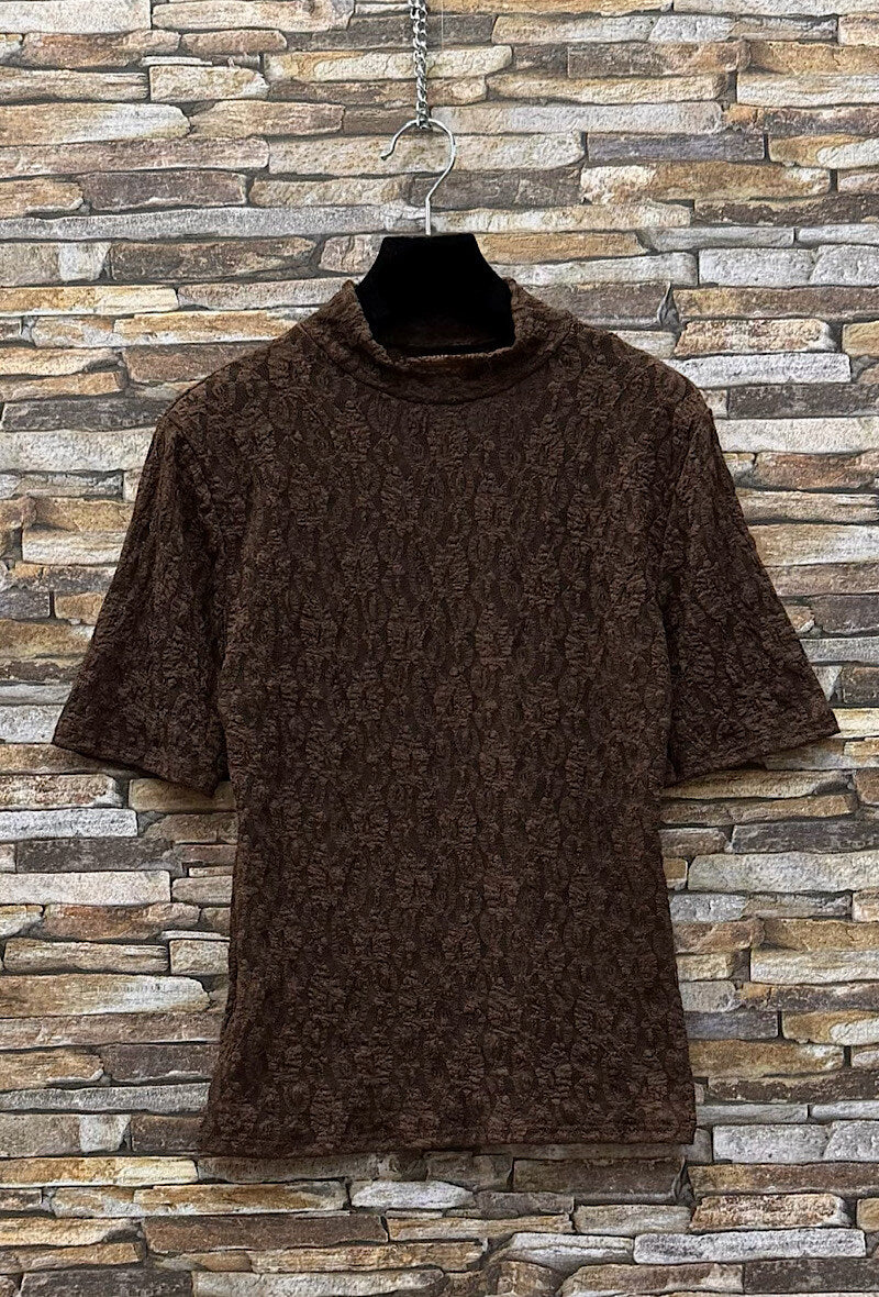 ES32 Dark Brown Lace Top