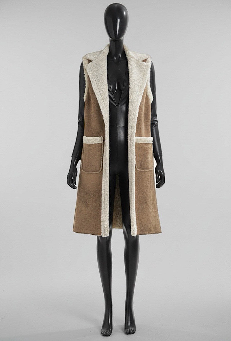 ES17 Caramel Sleeveless Coat