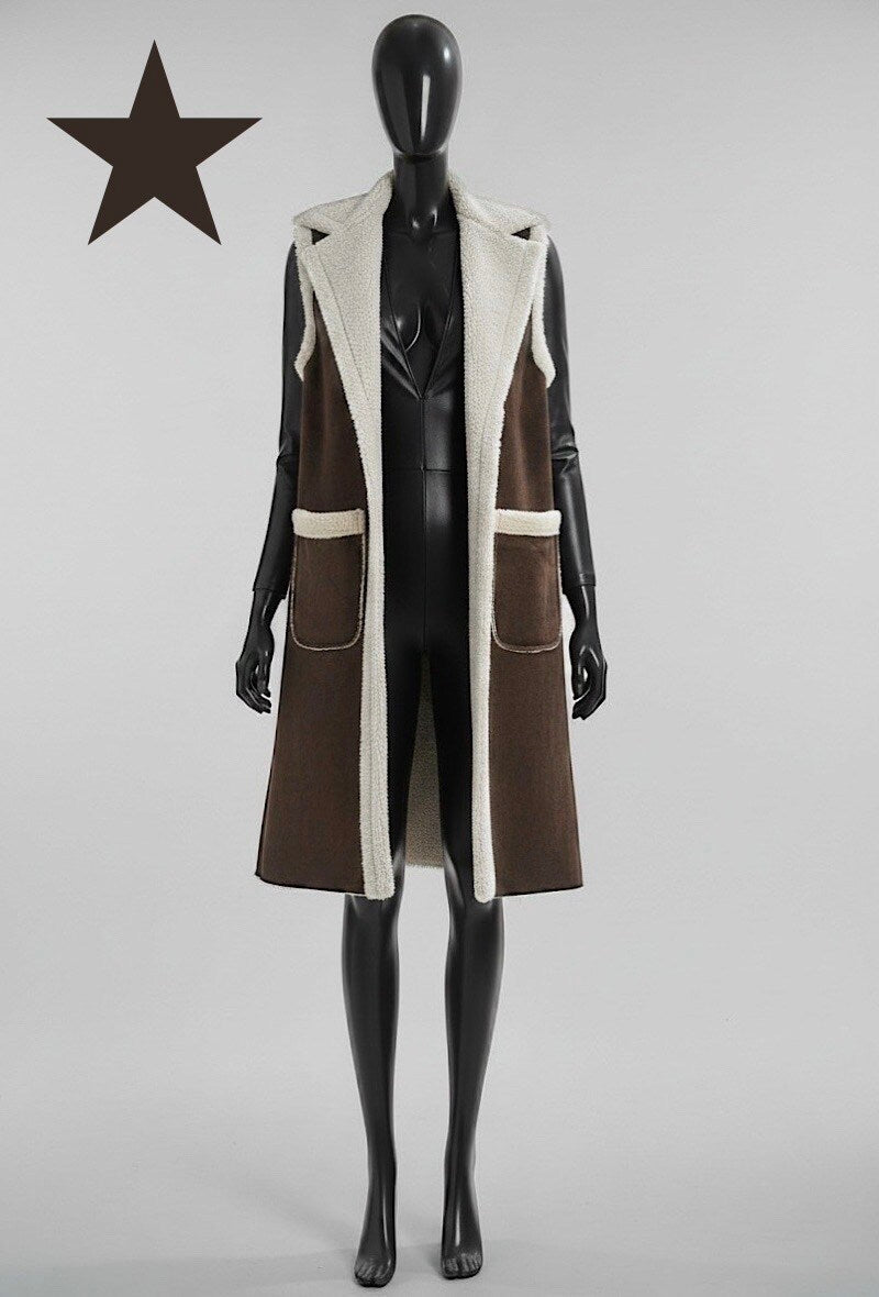 ES18 Dark Brown Sleeveless Coat
