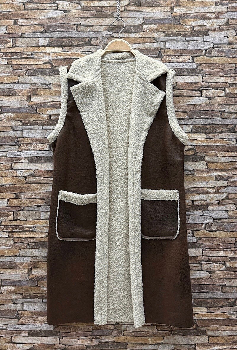 ES18 Dark Brown Sleeveless Coat