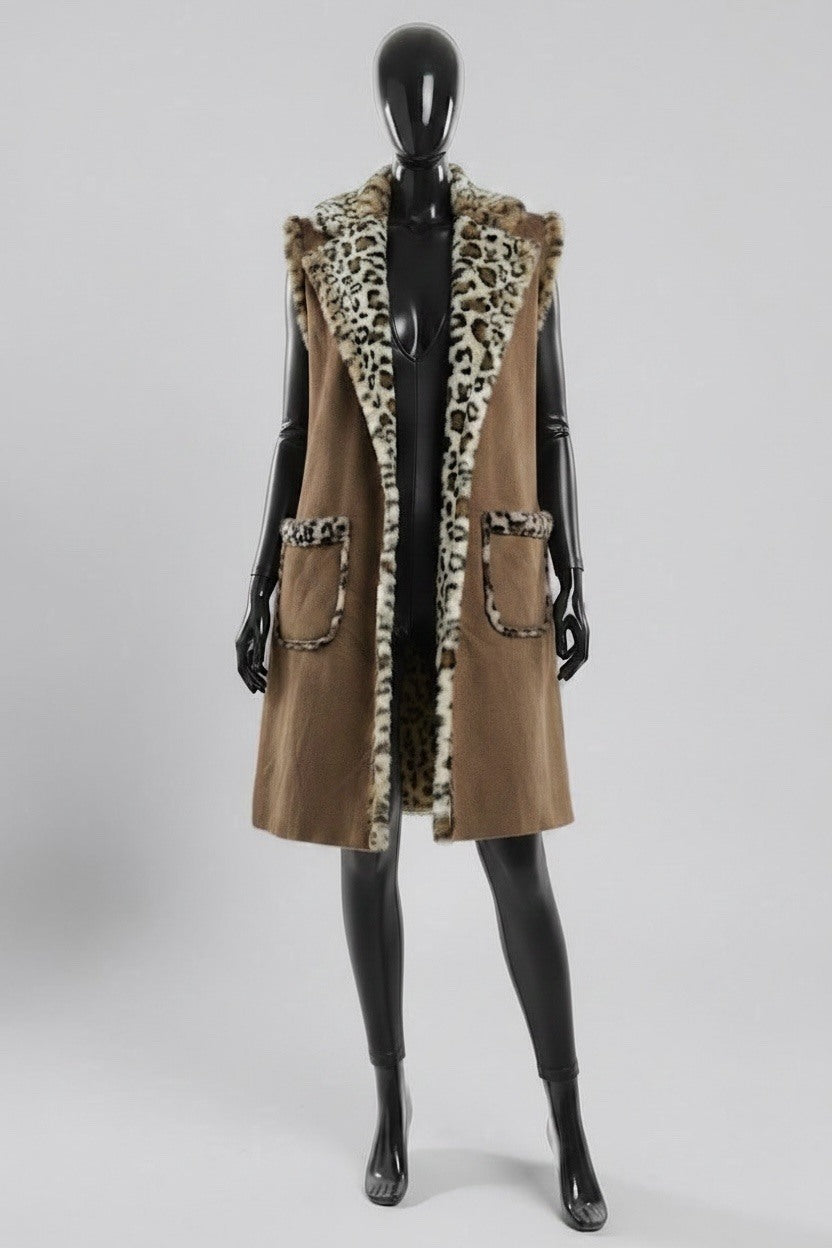ES25 Caramel Leopard Fur Coat