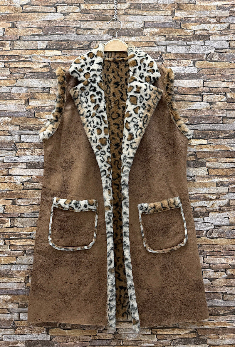 ES25 Caramel Leopard Fur Coat