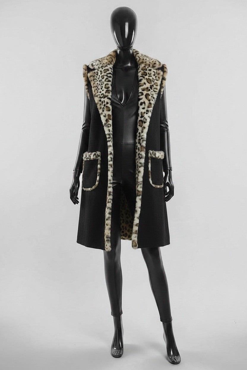ES26 Black Leopard Fur Coat