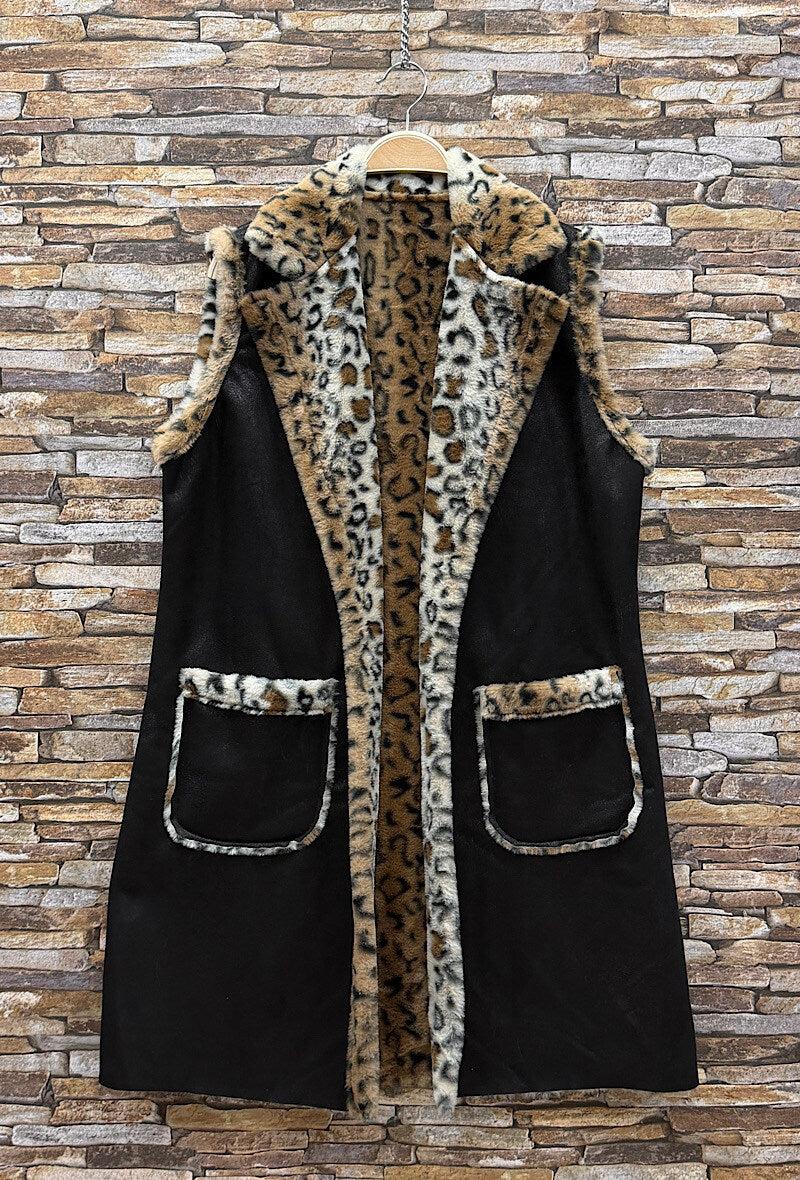 ES26 Black Leopard Fur Coat