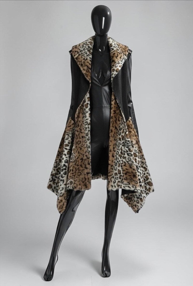 ES23 Black Leopard Coat
