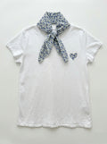 MYHPLSEB Heart Pattern T-shirt and Liberty Scarf Estate Blue
